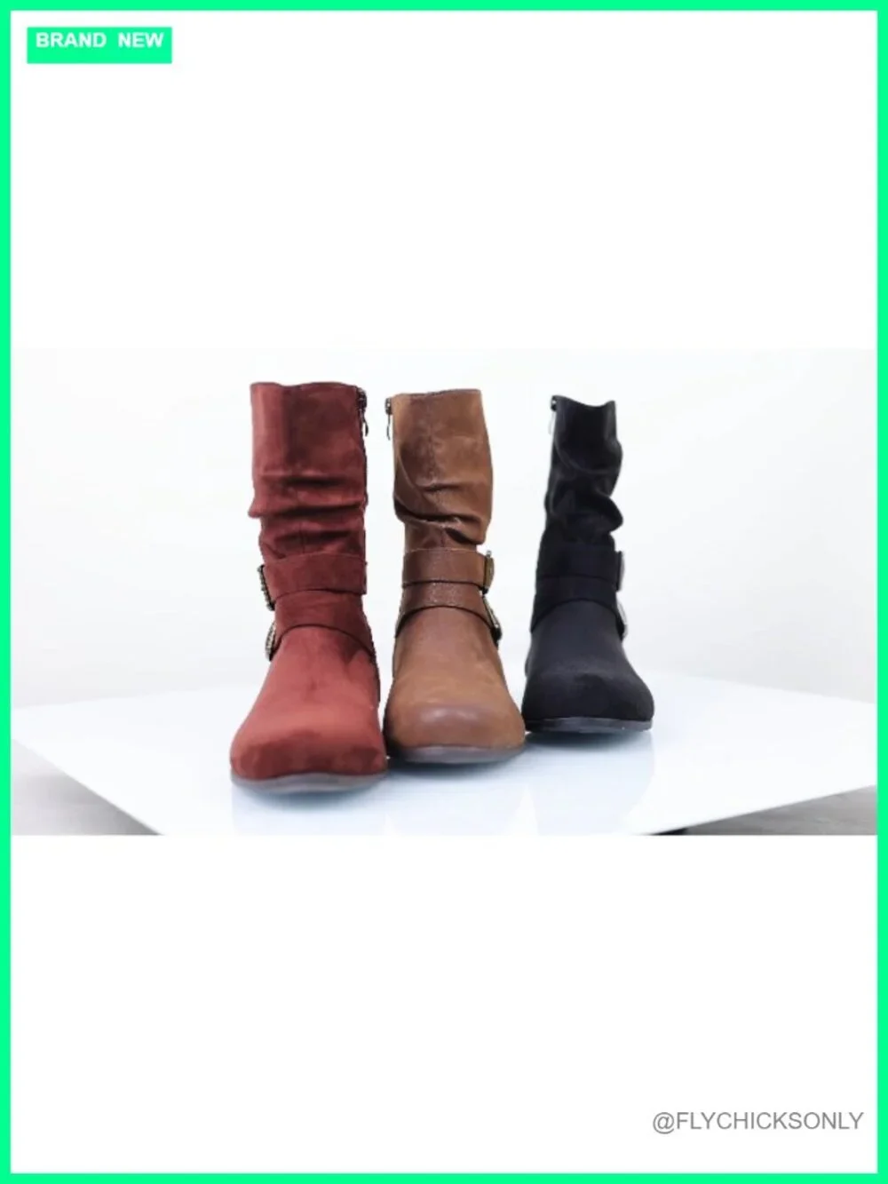 Wide Width Ankle Boots Low Heel Side Zipper Round Toe Micro Fiber